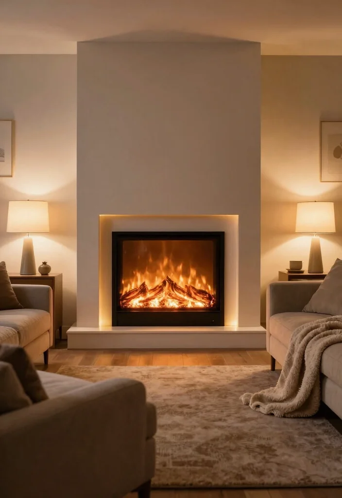 12 Electric Fireplace Ideas with TV for a Cozy Modern Living Room 7 12 Electric Fireplace Ideas with TV for a Cozy Modern Living Room 7. Electric Fireplace with Ambient Lighting 0