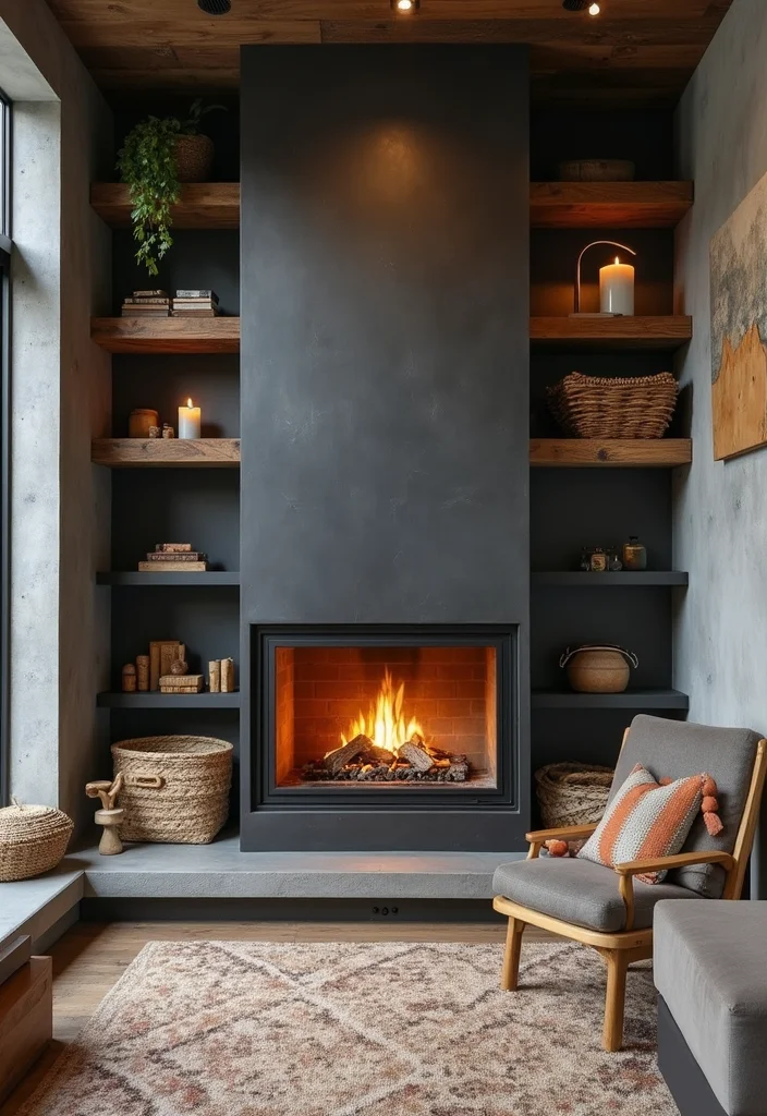 12 Fireplace Alcove Ideas for Stylish Built In Character 23 12 Fireplace Alcove Ideas for Stylish Built In Character - 3. Industrial Style Alcove