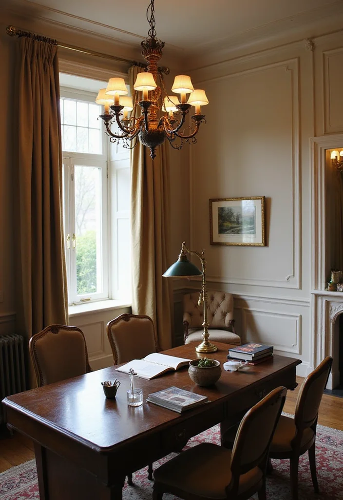 12 French Country Office Ideas for Soft Elegant Warmth 45 12 French Country Office Ideas for Soft Elegant Warmth - 5. Elegant Lighting Fixtures