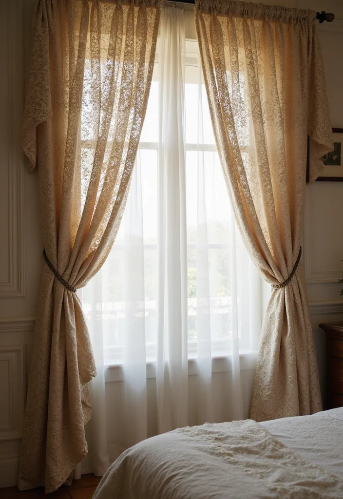 12 Guest Room Curtain Ideas for Cozy Welcoming Style 94 12 Guest Room Curtain Ideas for Cozy Welcoming Style - 10. Vintage Lace Curtains