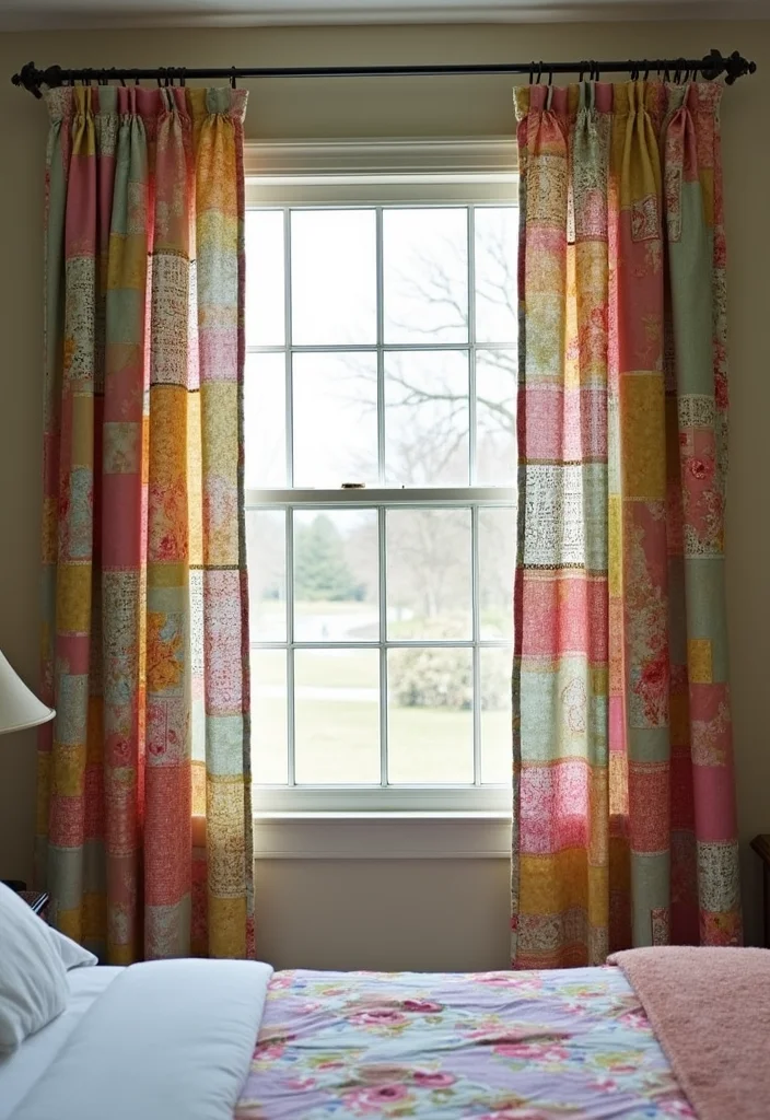 12 Guest Room Curtain Ideas for Cozy Welcoming Style 116 12 Guest Room Curtain Ideas for Cozy Welcoming Style - 12. Customized Patchwork Curtains