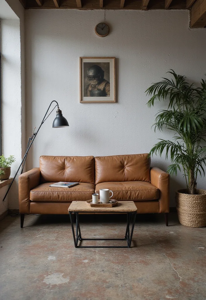 12 Home Office Ideas With Couch for Relaxed Multi Use Spaces 23 12 Home Office Ideas With Couch for Relaxed Multi Use Spaces - 3. Industrial Edge