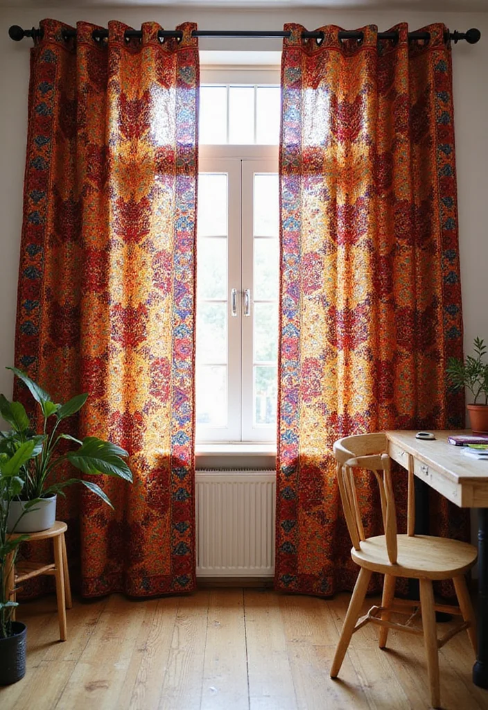 12 Indian Curtain Ideas for Vibrant Cultural Patterns 122 12 Indian Curtain Ideas for Vibrant Cultural Patterns - 12. Madhubani Art Curtains