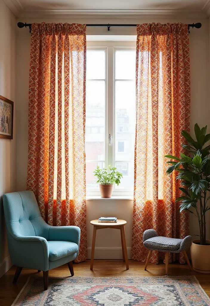 12 Indian Curtain Ideas for Vibrant Cultural Patterns 56 12 Indian Curtain Ideas for Vibrant Cultural Patterns - 6. Geometric Print Curtains