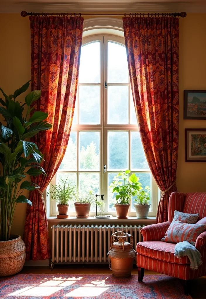 12 Indian Curtain Ideas for Vibrant Cultural Patterns 89 12 Indian Curtain Ideas for Vibrant Cultural Patterns - 9. Ikat Print Curtains