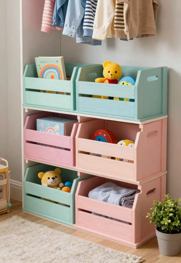 12 Kids Closet Organization Ideas to Keep Clothes and Toys Tidy 1 12 Kids Closet Organization Ideas to Keep Clothes and Toys Tidy - 1. Upcycled Wooden Crates 1