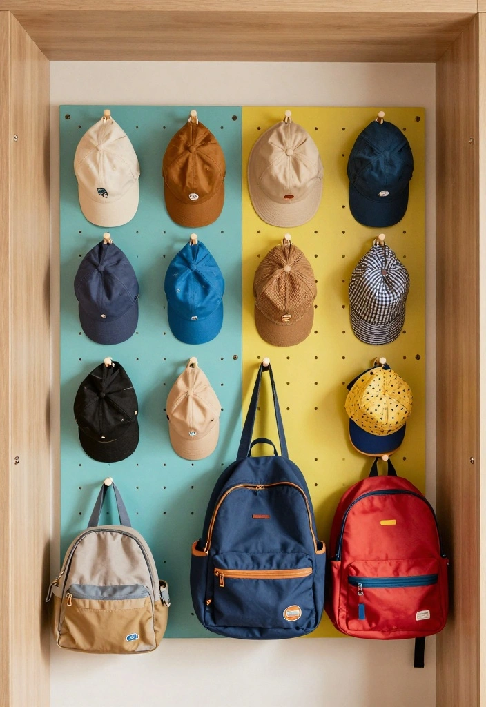 12 Kids Closet Organization Ideas to Keep Clothes and Toys Tidy 67 12 Kids Closet Organization Ideas to Keep Clothes and Toys Tidy - 7. Pegboard for Accessories 1
