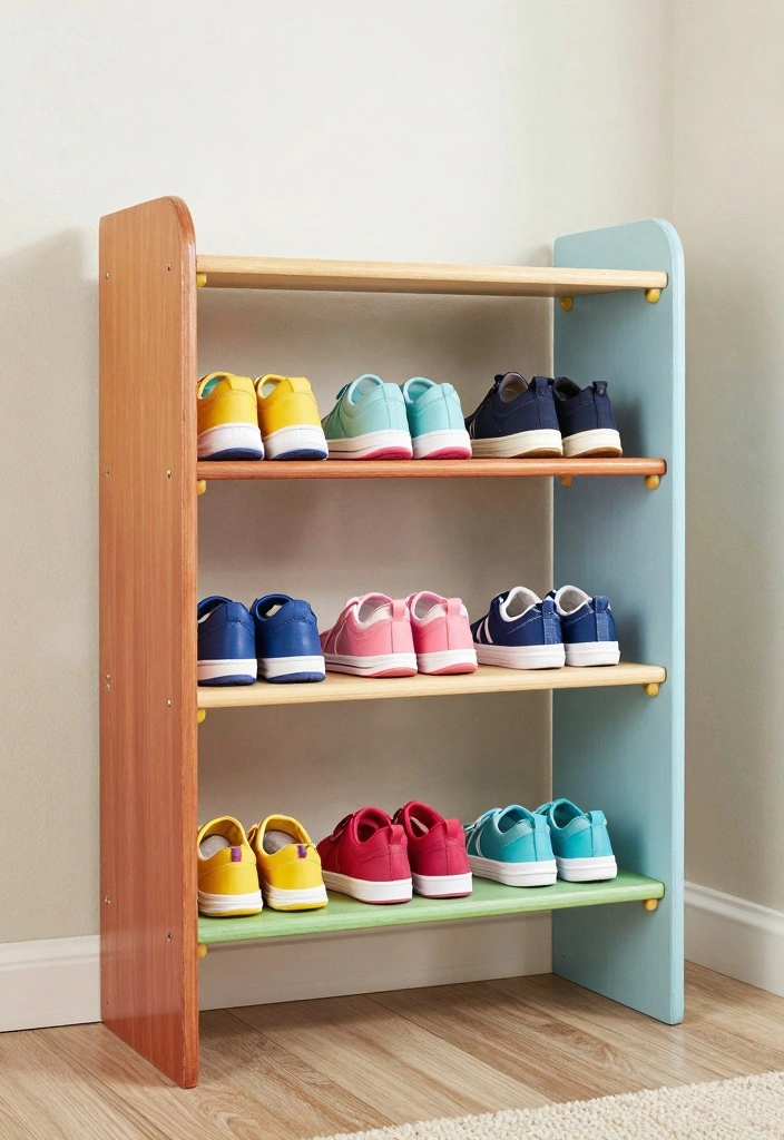 12 Kids Closet Organization Ideas to Keep Clothes and Toys Tidy 78 12 Kids Closet Organization Ideas to Keep Clothes and Toys Tidy - 8. Multi-Level Shoe Rack 1