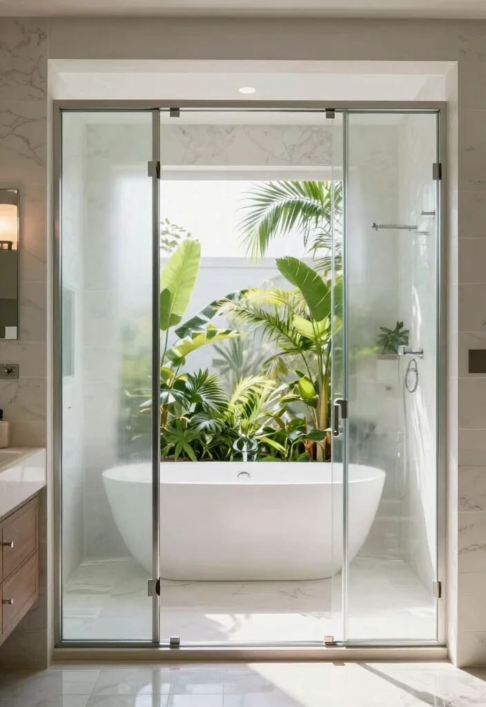 12 Modern Bathroom Door Ideas That Elevate Small Spaces 4. Glass Panel Doors 0