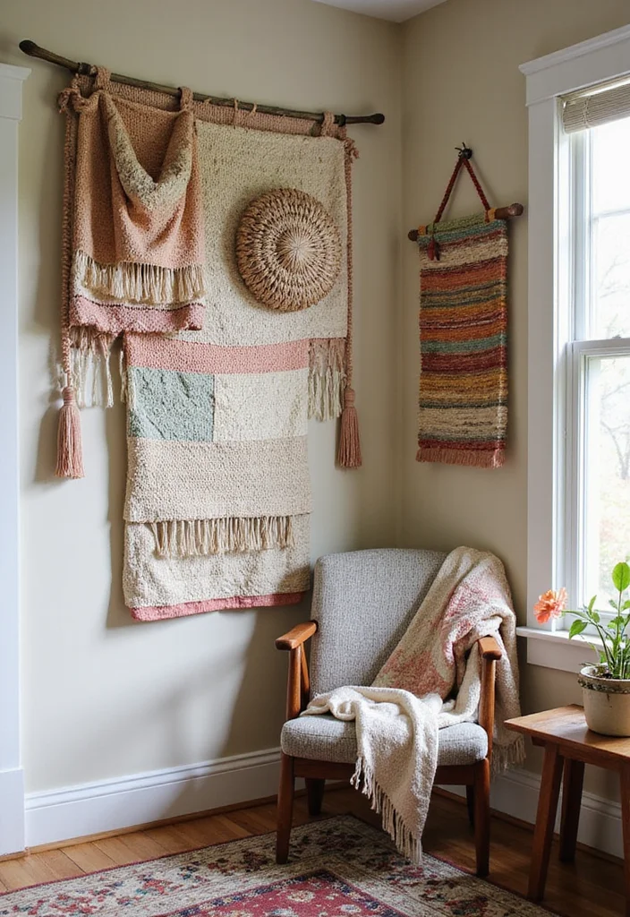 12 Modern Farmhouse Wall Decor Ideas for Warm Updated Charm 67 12 Modern Farmhouse Wall Decor Ideas for Warm Updated Charm - 7. Layered Textiles