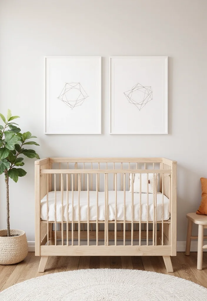 12 Nursery Wall Decor Ideas for Soft Playful Themes 100 12 Nursery Wall Decor Ideas for Soft Playful Themes - 10. Minimalist Line Art