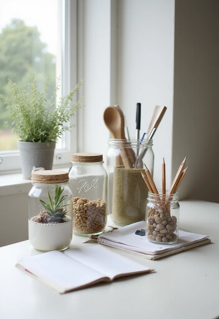 12 Office File Storage Ideas for Efficient Paper Organization 34 12 Office File Storage Ideas for Efficient Paper Organization - 4. Repurposed Jars and Containers