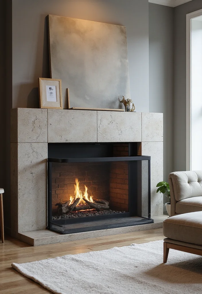 12 Office Fireplace Ideas for Warm Professional Comfort 122 12 Office Fireplace Ideas for Warm Professional Comfort - 12. Decorative Fireplace Screens for Style