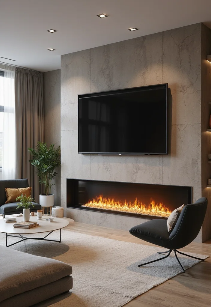 12 Office Fireplace Ideas for Warm Professional Comfort 12 12 Office Fireplace Ideas for Warm Professional Comfort - 2. Electric Fireplaces for Modern Charm