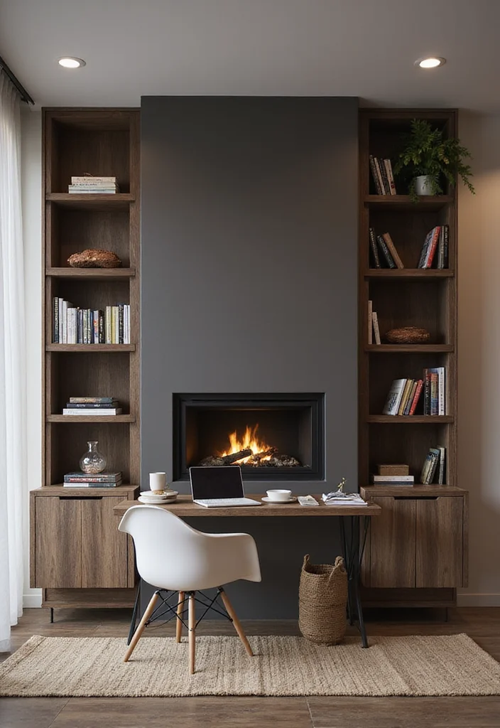 12 Office Fireplace Ideas for Warm Professional Comfort 45 12 Office Fireplace Ideas for Warm Professional Comfort - 5. Multi-Function Fireplace Solutions