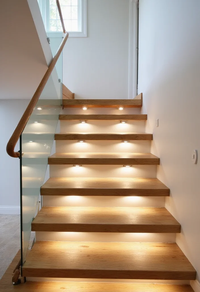 12 Open Basement Staircase Ideas for Bright Airy Style 1 12 Open Basement Staircase Ideas for Bright Airy Style - 1. Floating Wooden Treads