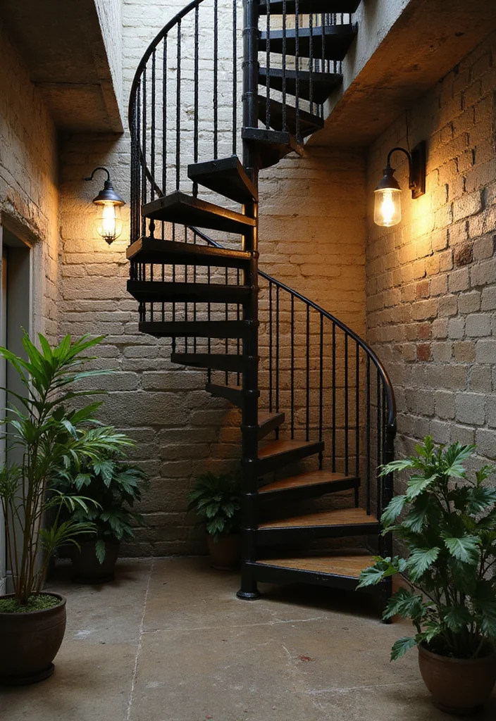 12 Open Basement Staircase Ideas for Bright Airy Style 12 12 Open Basement Staircase Ideas for Bright Airy Style - 2. Spiral Staircase Elegance