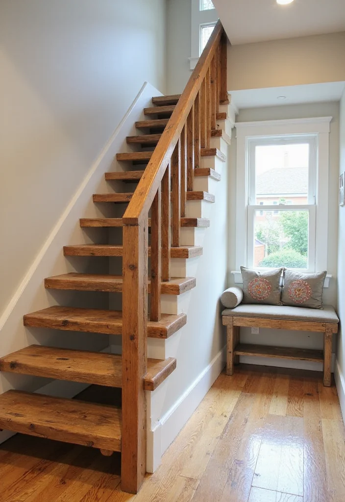 12 Open Basement Staircase Ideas for Bright Airy Style 45 12 Open Basement Staircase Ideas for Bright Airy Style - 5. Wooden Open Riser Stairs