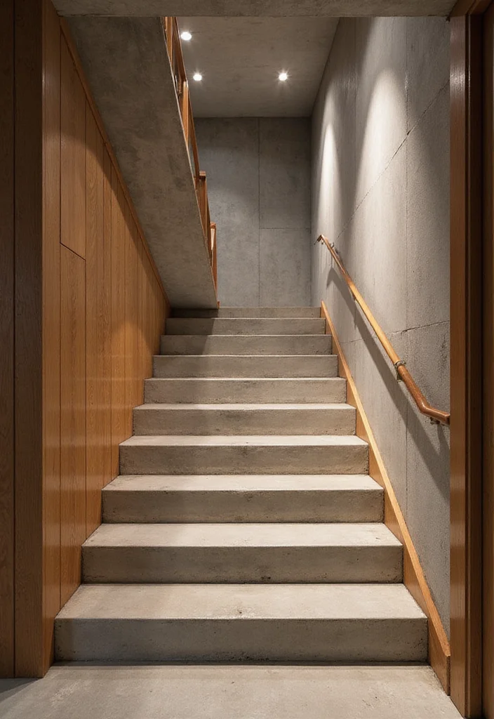 12 Open Basement Staircase Ideas for Bright Airy Style 67 12 Open Basement Staircase Ideas for Bright Airy Style - 7. Minimalist Cement Stairs