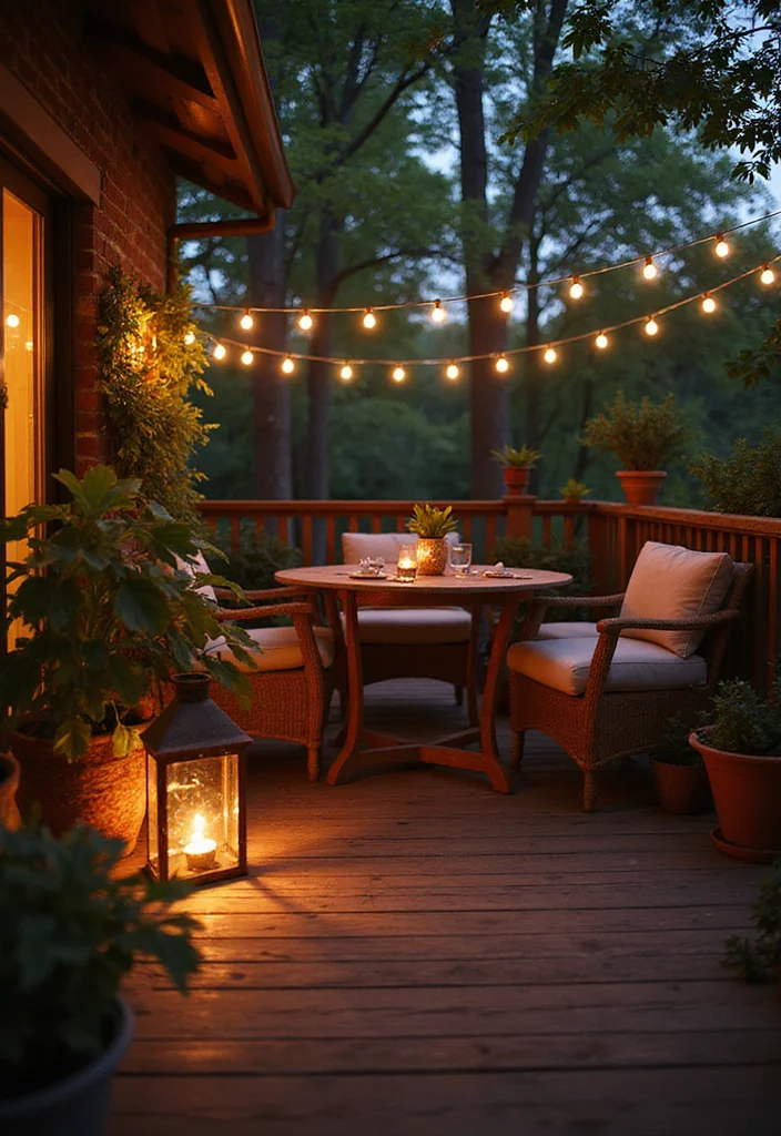 12 Patio Wall Decor Ideas for Outdoor Visual Interest 78 12 Patio Wall Decor Ideas for Outdoor Visual Interest - 8. Fairy Lights and Lanterns