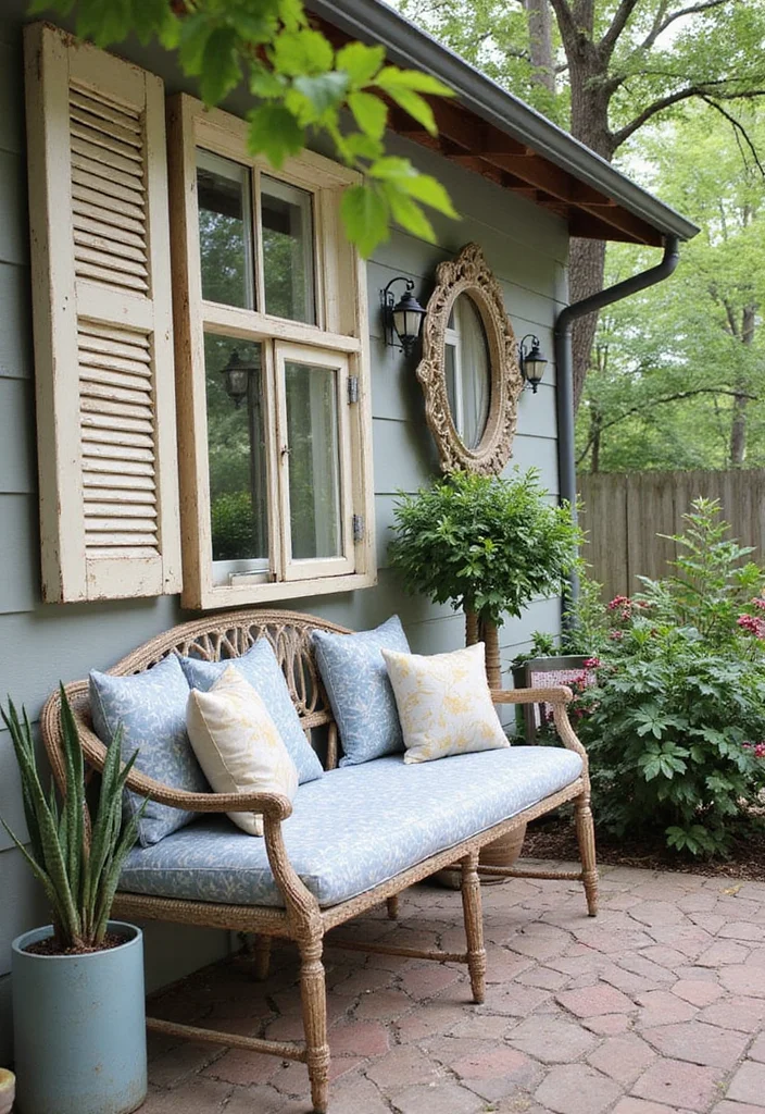 12 Patio Wall Decor Ideas for Outdoor Visual Interest 89 12 Patio Wall Decor Ideas for Outdoor Visual Interest - 9. Upcycled Furniture Art