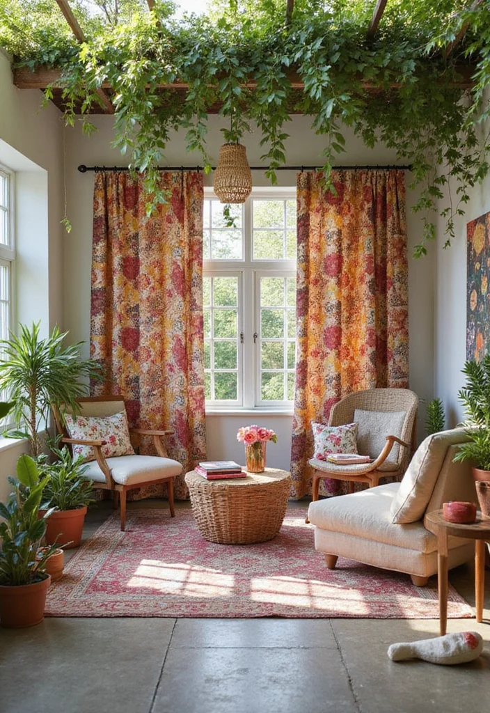 12 Patio Window Curtain Ideas for Breezy Outdoor Privacy 100 12 Patio Window Curtain Ideas for Breezy Outdoor Privacy - 10. Vintage Fabric Finds