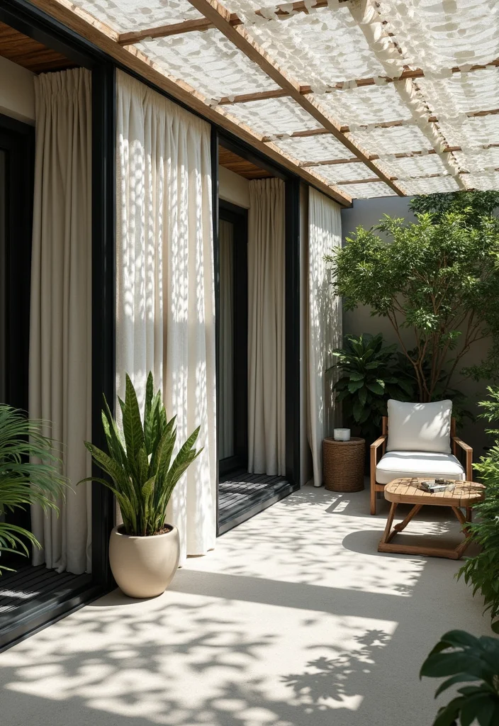 12 Patio Window Curtain Ideas for Breezy Outdoor Privacy 111 12 Patio Window Curtain Ideas for Breezy Outdoor Privacy - 11. Geometric Shapes and Designs