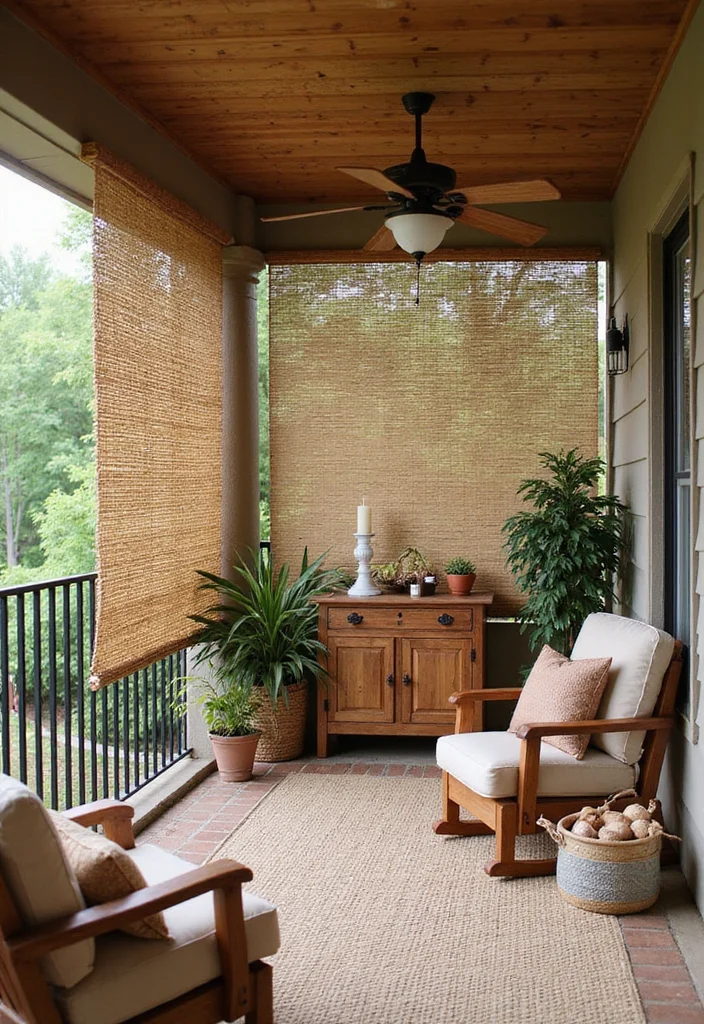 12 Patio Window Curtain Ideas for Breezy Outdoor Privacy 23 12 Patio Window Curtain Ideas for Breezy Outdoor Privacy - 3. Eco-Chic Bamboo Blinds