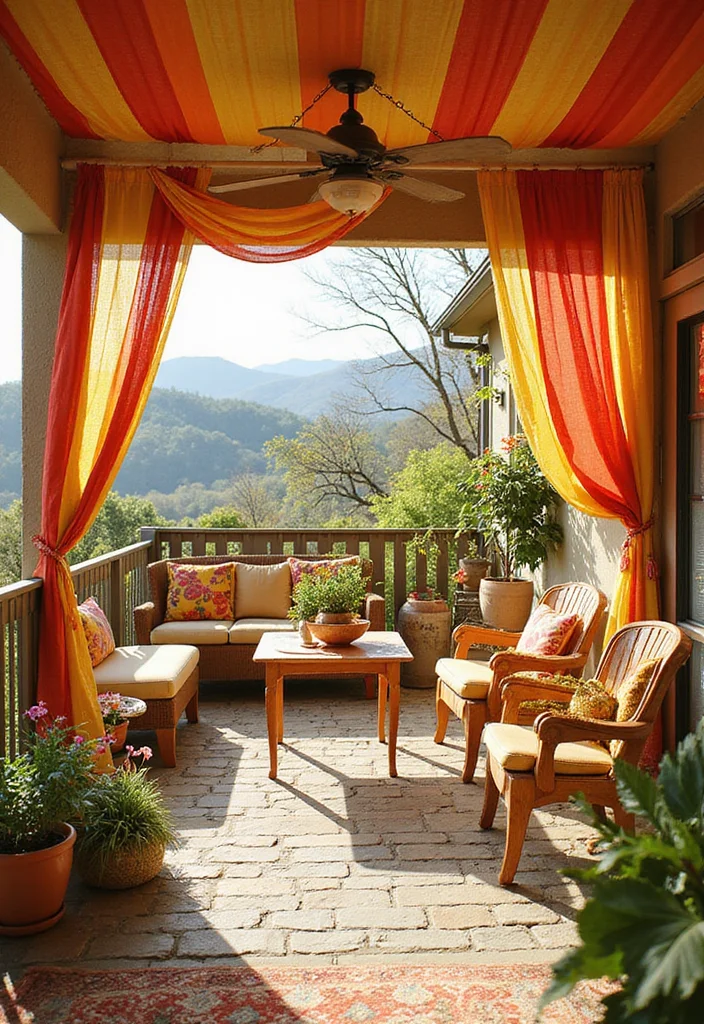 12 Patio Window Curtain Ideas for Breezy Outdoor Privacy 67 12 Patio Window Curtain Ideas for Breezy Outdoor Privacy - 7. Bright and Breezy Outdoor Fabrics
