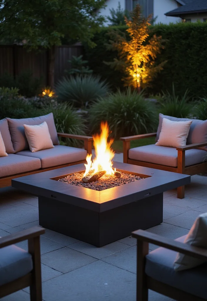 12 Propane Fireplace Ideas for Efficient Convenient Heat 23 12 Propane Fireplace Ideas for Efficient Convenient Heat - 3. Contemporary Fire Pit Style