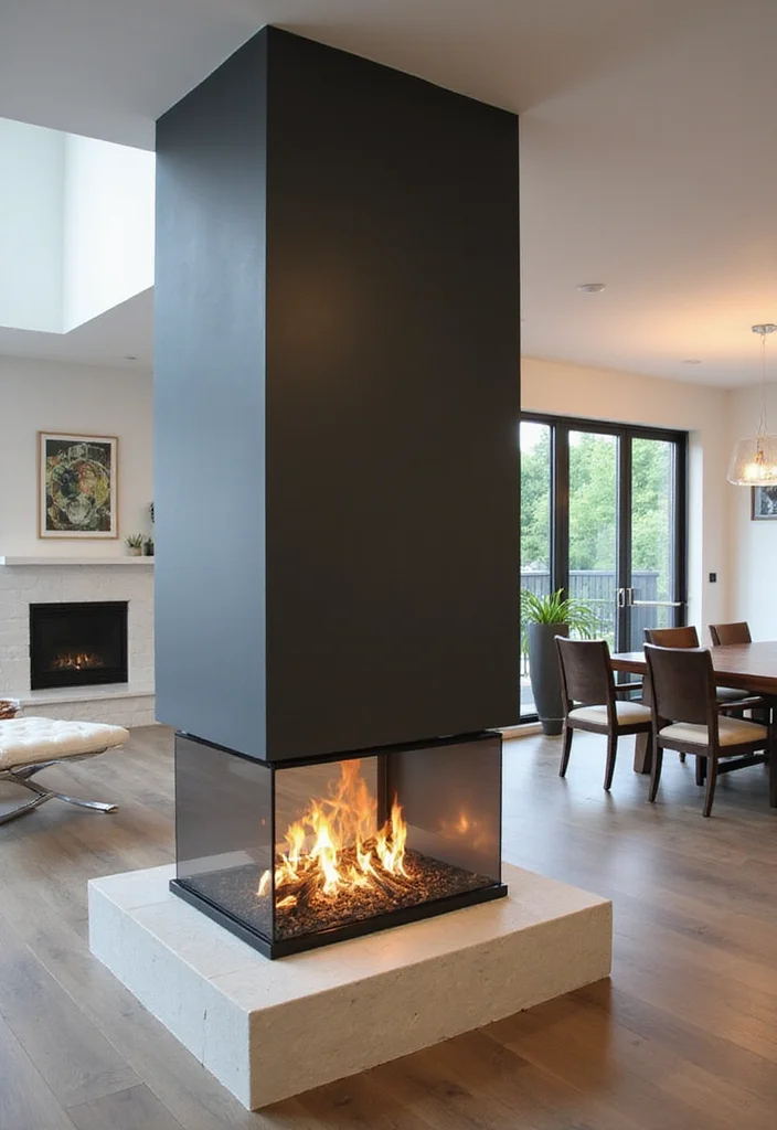 12 Propane Fireplace Ideas for Efficient Convenient Heat 34 12 Propane Fireplace Ideas for Efficient Convenient Heat - 4. Multi-Sided Fireplaces