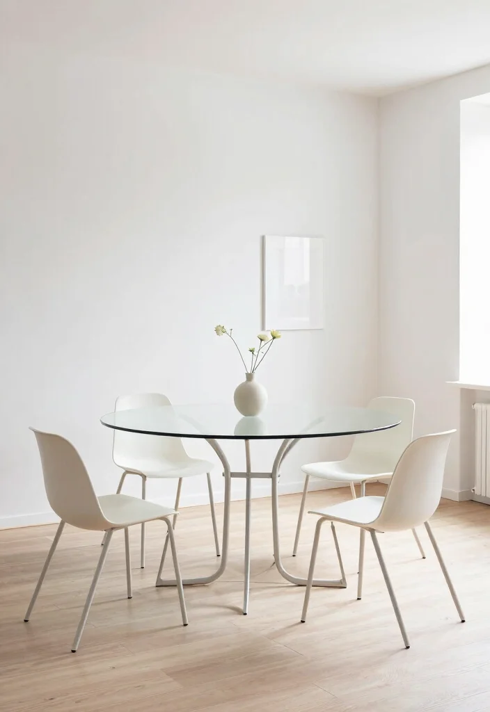 12 Round Dining Table Ideas for Better Flow and Seating 4. Minimalist Modern 0