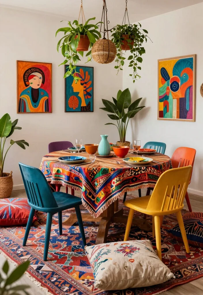 12 Round Dining Table Ideas for Better Flow and Seating 5. Bohemian Bliss 0