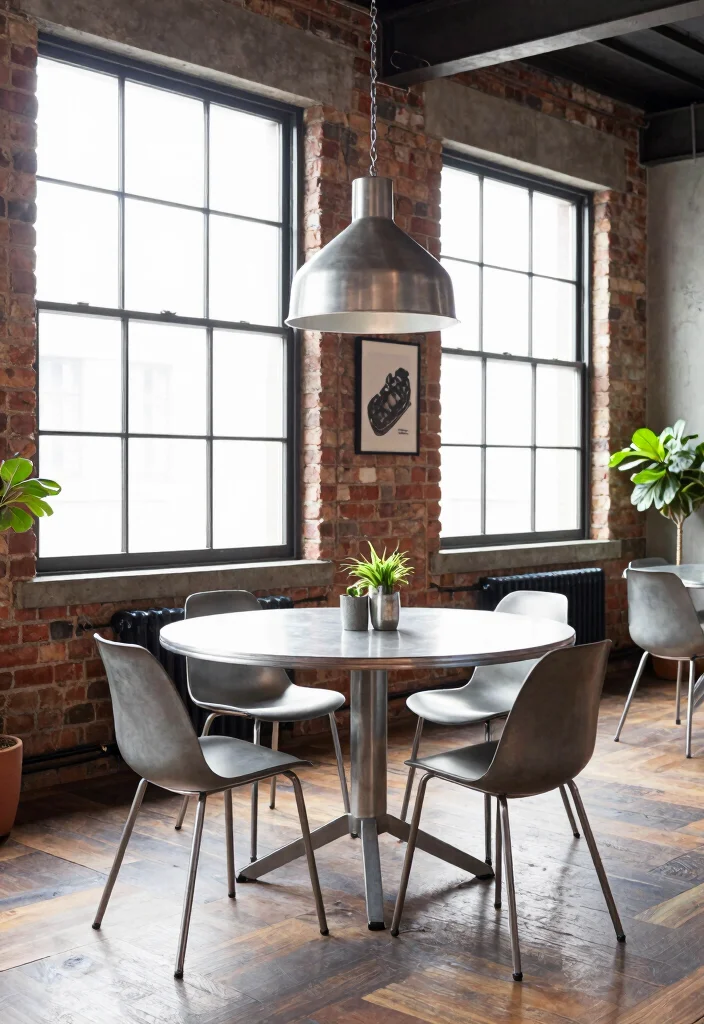 12 Round Dining Table Ideas for Better Flow and Seating 6. Industrial Edge 0