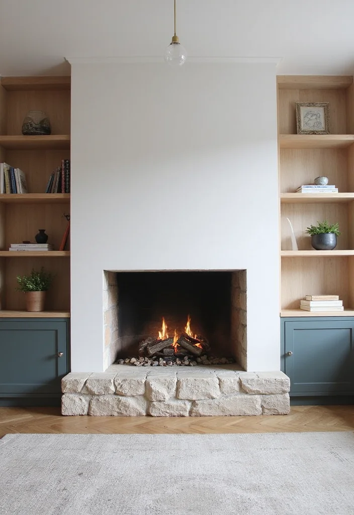 12 Scandinavian Fireplace Ideas for Minimal Warm Texture 1 12 Scandinavian Fireplace Ideas for Minimal Warm Texture - 1. Sleek Built-in Fireplaces