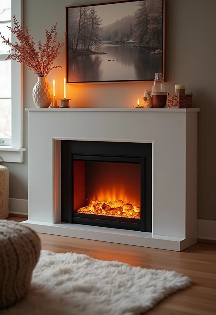 12 Scandinavian Fireplace Ideas for Minimal Warm Texture 85 12 Scandinavian Fireplace Ideas for Minimal Warm Texture - 9. Scandinavian Faux Fireplaces