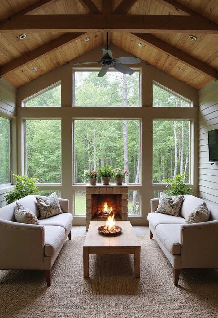 12 Screen Porch Fireplace Ideas for Cozy Outdoor Living 78 12 Screen Porch Fireplace Ideas for Cozy Outdoor Living - 8. Eco-Friendly Bioethanol Fireplace