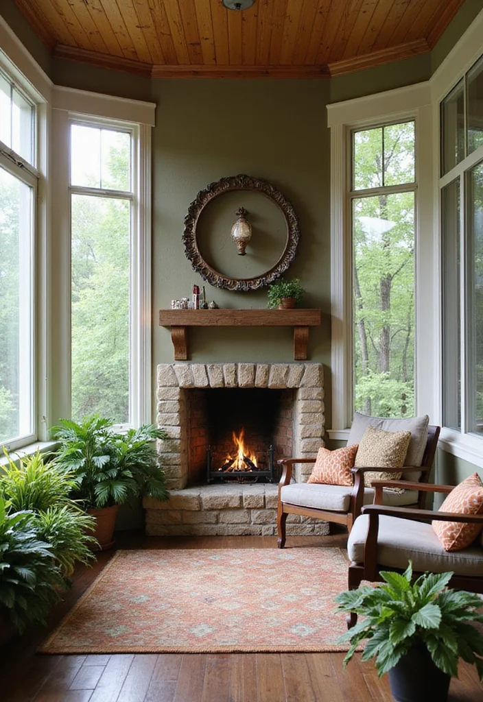 12 Screen Porch Fireplace Ideas for Cozy Outdoor Living 89 12 Screen Porch Fireplace Ideas for Cozy Outdoor Living - 9. Corner Fireplace Feature