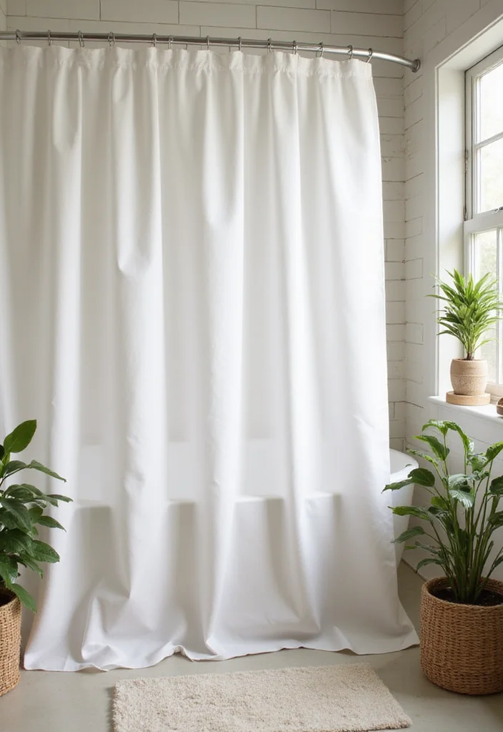 12 Shower With Curtain Ideas for Simple Practical Layouts 1 12 Shower With Curtain Ideas for Simple Practical Layouts - 1. Organic Cotton Curtains
