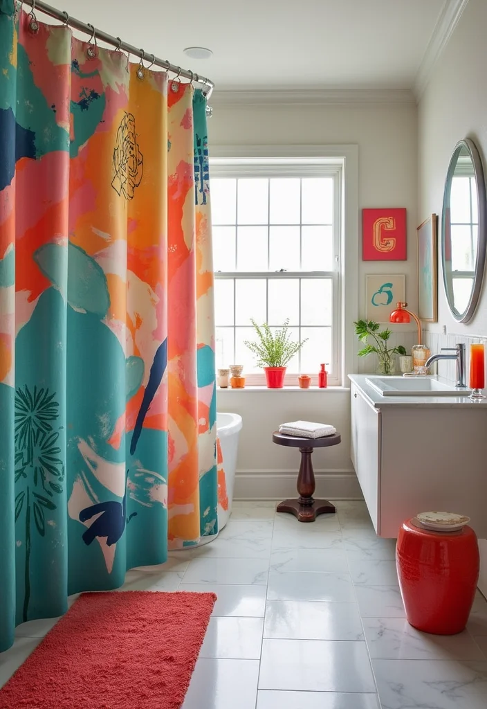 12 Shower With Curtain Ideas for Simple Practical Layouts 92 12 Shower With Curtain Ideas for Simple Practical Layouts - 10. Artistic Shower Curtains