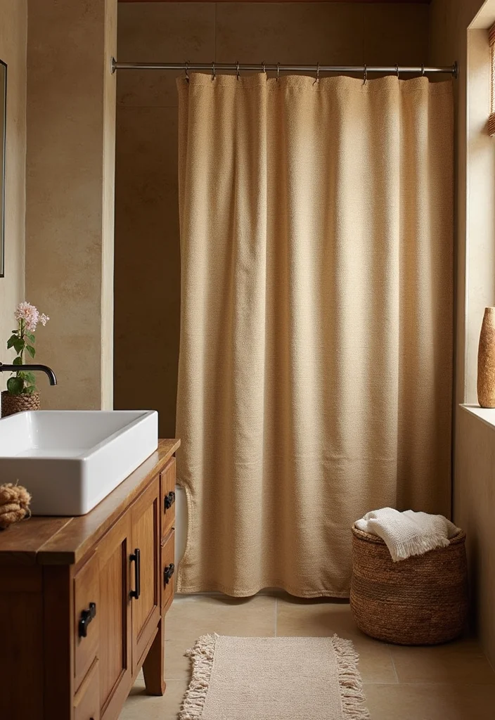 12 Shower With Curtain Ideas for Simple Practical Layouts 28 12 Shower With Curtain Ideas for Simple Practical Layouts - 4. Hemp Shower Curtains