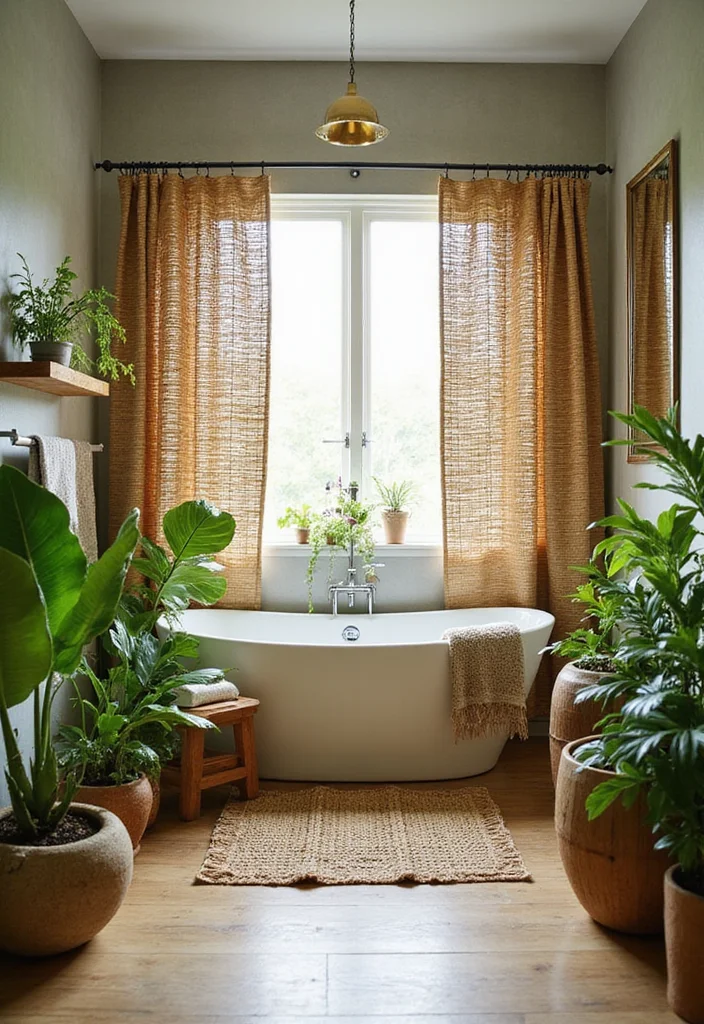 12 Shower With Curtain Ideas for Simple Practical Layouts 37 12 Shower With Curtain Ideas for Simple Practical Layouts - 5. Bamboo Shower Curtains
