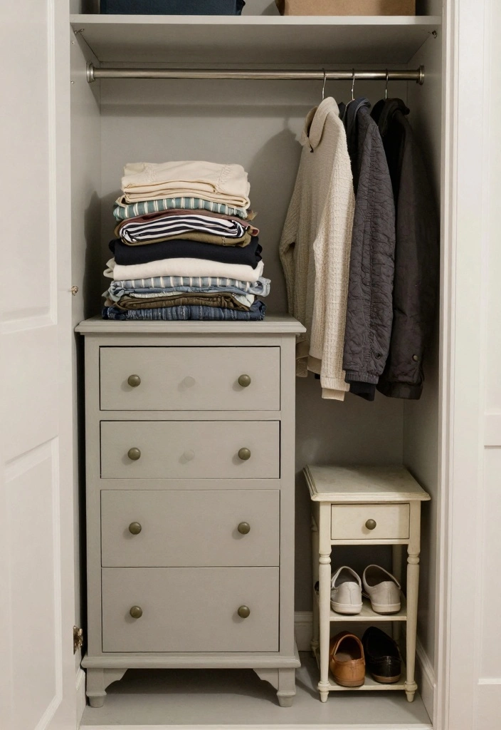12 Small Bedroom Closet Organization Ideas for Clothing Storage 10. Reuse Old Furniture Pieces 0