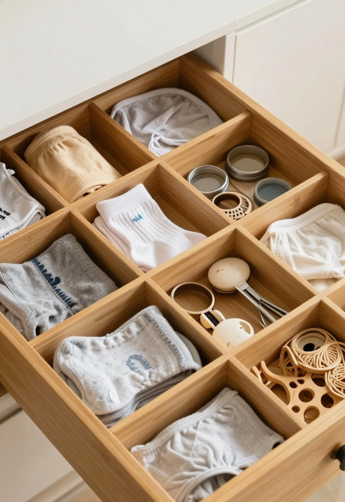 12 Small Bedroom Closet Organization Ideas for Clothing Storage 7. Utilize Drawer Dividers for Smaller Items 0