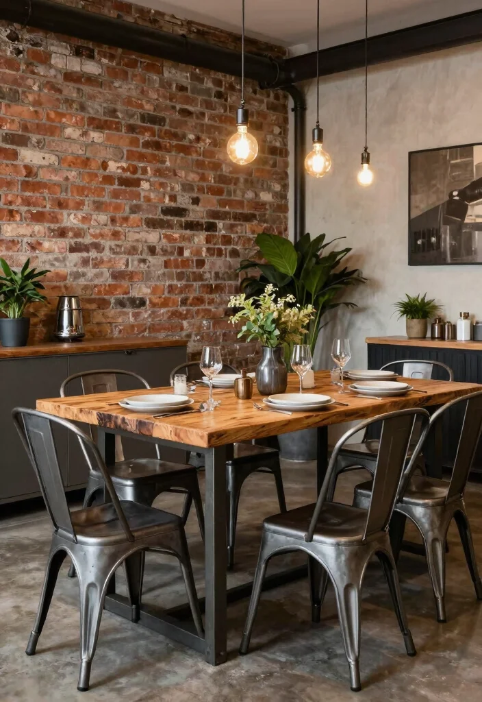 12 Small Dining Table Ideas for Cozy Functional Spaces 11. Industrial Style for Urban Appeal 0