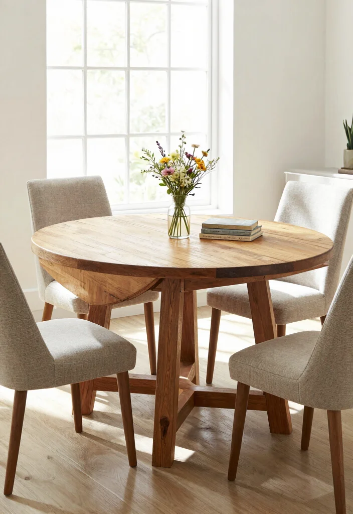 12 Small Dining Table Ideas for Cozy Functional Spaces 2. Drop leaf Tables for Flexibility 0