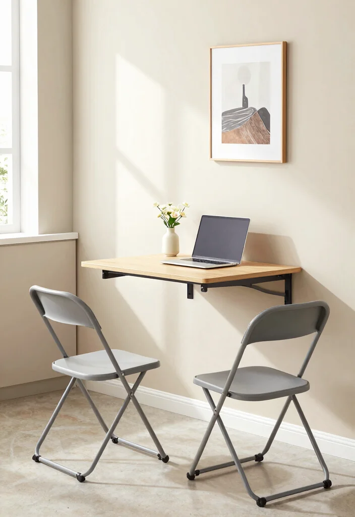 12 Small Dining Table Ideas for Cozy Functional Spaces 4. Wall mounted Folding Tables 0