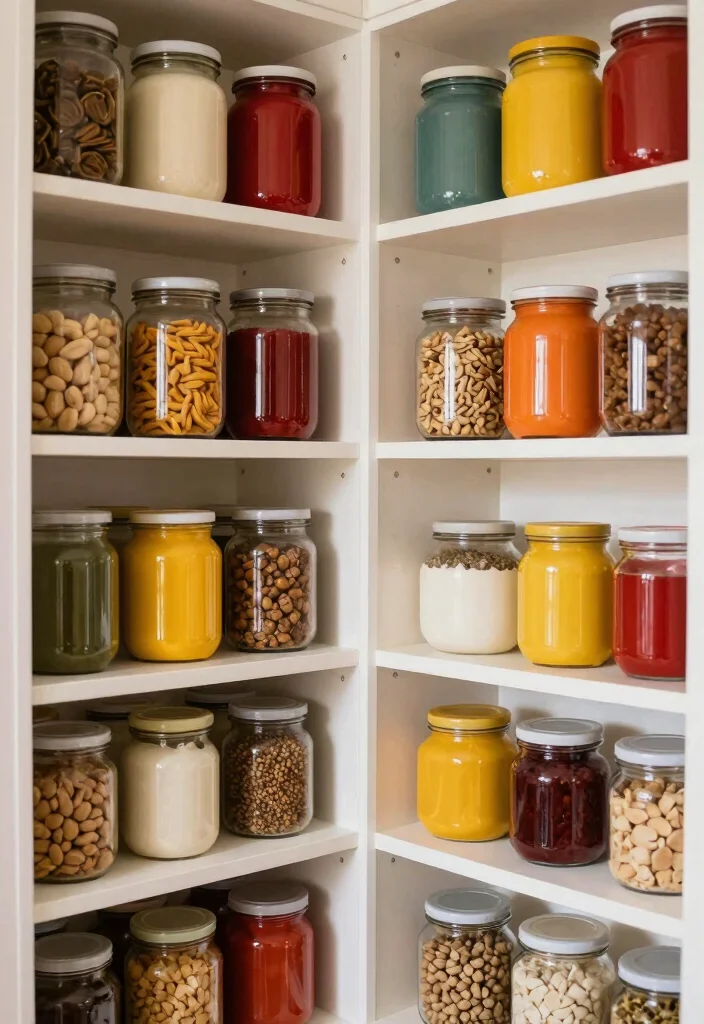 12 Small Kitchen Pantry Ideas That Improve Everyday Storage - 10. Color-Coded Organization 1