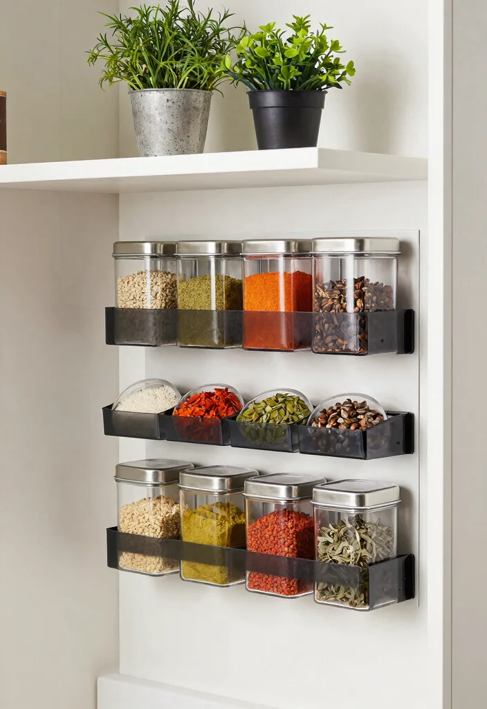 12 Small Kitchen Pantry Ideas That Improve Everyday Storage - 4. Magnetic Spice Racks 1