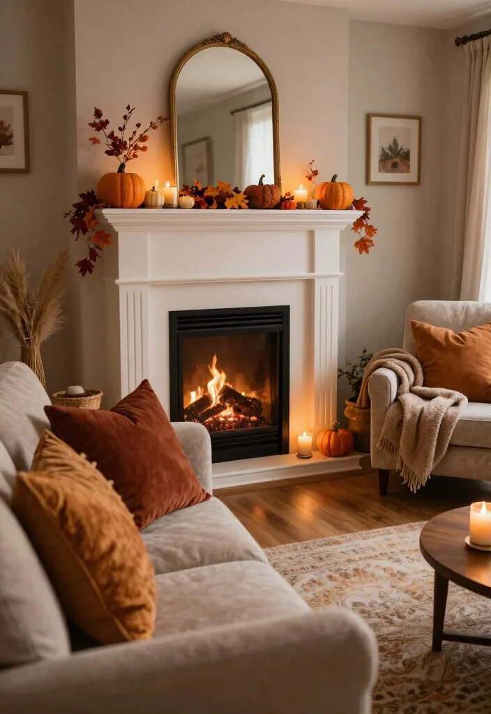 12 Small Living Room Ideas with Fireplace That Feel Open 12. Seasonal Decor Changes 0